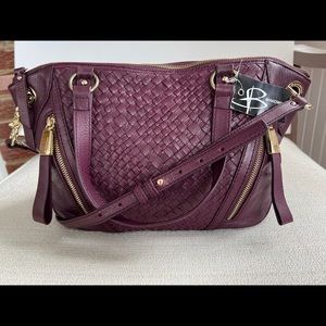 B Makowsky Burgundy Crossbody